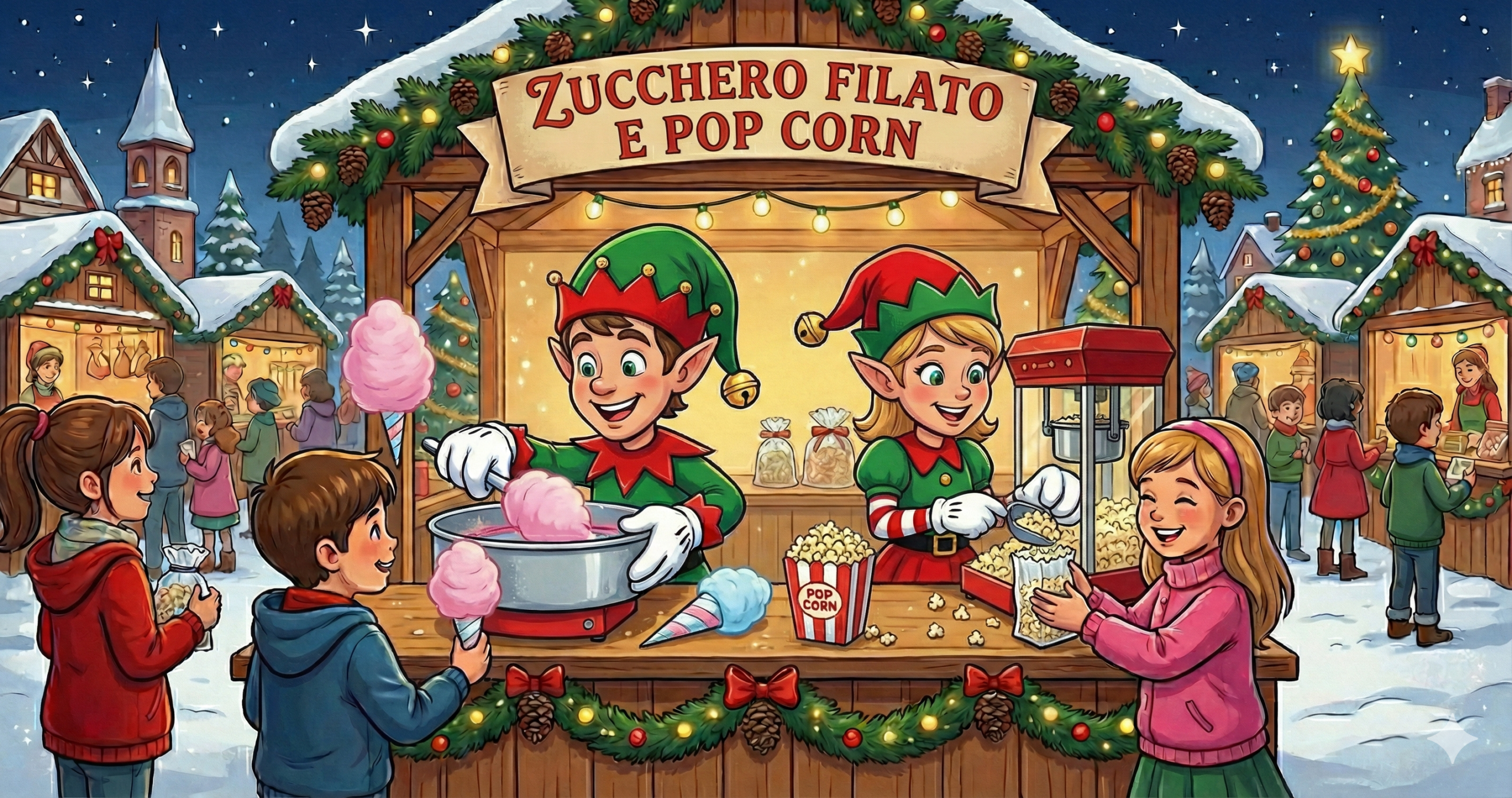 zucchero filato e pop corn